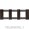 Placa para mecanismo LIVING NOW 2x3 módulos en madera, color nogal con referencia KA4802M3LG de la marca BTICINO.
