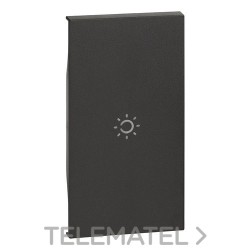 Tecla con símbolo luz LIVING NOW, 2 módulos, iluminable, dark con referencia KG01M2A de la marca BTICINO.