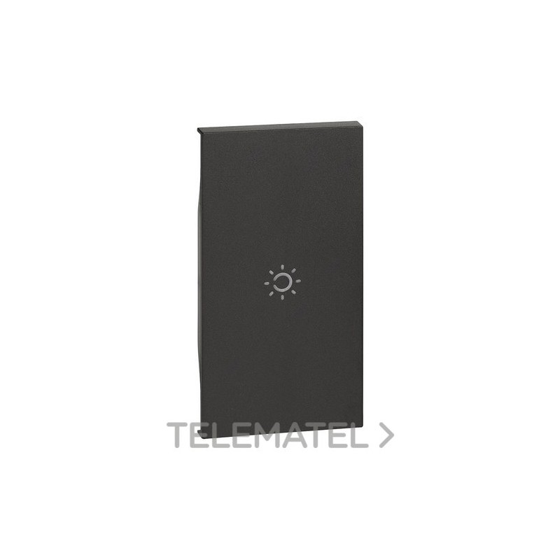 Tecla con símbolo luz LIVING NOW, 2 módulos, iluminable, dark con referencia KG01M2A de la marca BTICINO.