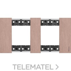 Placa para mecanismo LIVING NOW 2x2 módulos en zamak, color cobre con referencia KA4802M2ZM de la marca BTICINO.