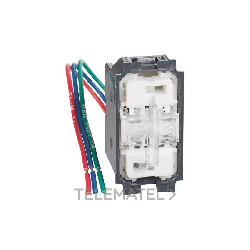 Conmutador 1P 10AX 250VCA, tecla doble LIVING NOW 1 módulo para hotel, iluminado con referencia K4027H de la marca BTICINO.