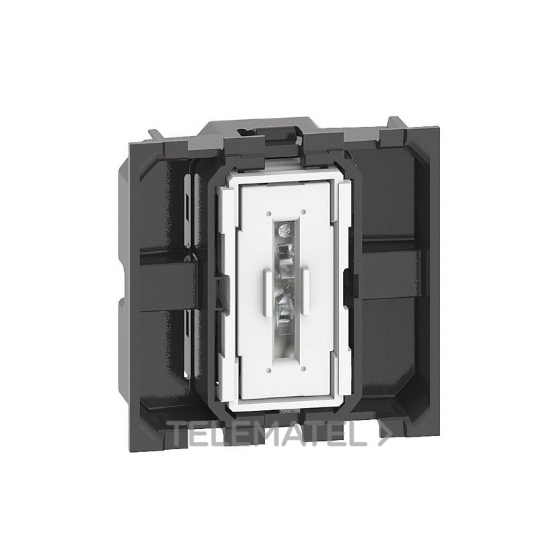Pulsador 1P 10A 250VCA LIVING NOW 2 módulos, bornes automáticos, iluminable con referencia K4005M2A de la marca BTICINO.