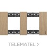 Placa para mecanismo LIVING NOW 2x2 módulos en madera, color roble con referencia KA4802M2LM de la marca BTICINO.