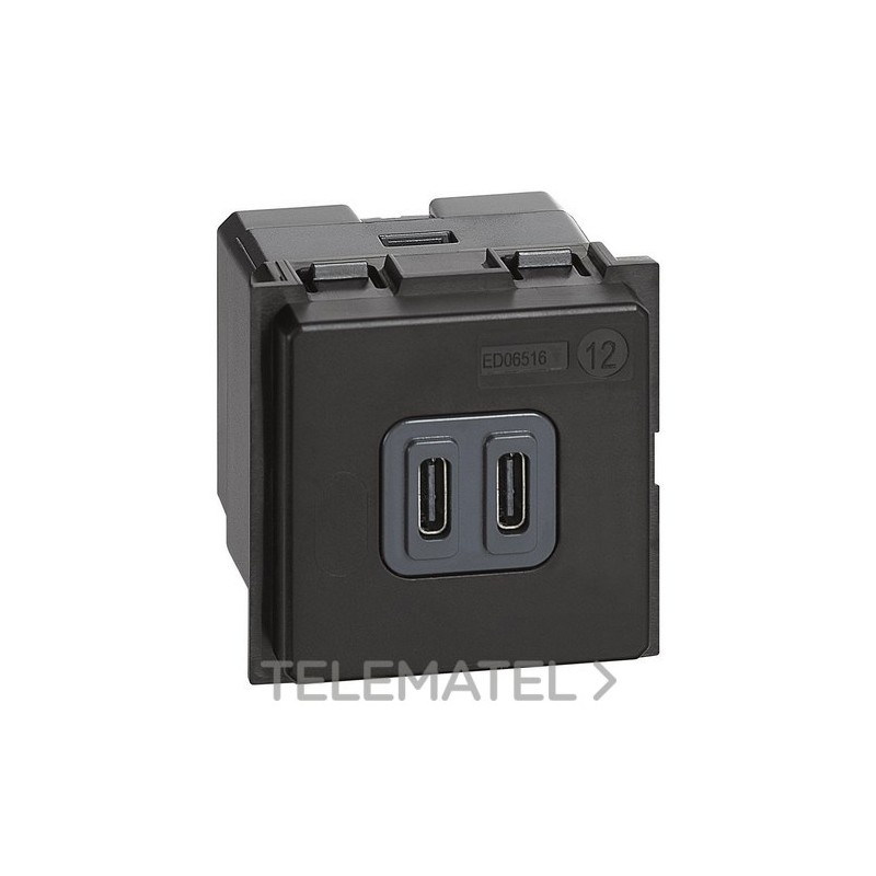 Base cargador USB tipoC 5VCC 3000mA 250VCA LIVING NOW 2 módulos para cargar un dispositivo electrónico con referencia K4286C2 