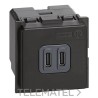 Base cargador USB tipoC 5VCC 3000mA 250VCA LIVING NOW 2 módulos para cargar un dispositivo electrónico con referencia K4286C2 