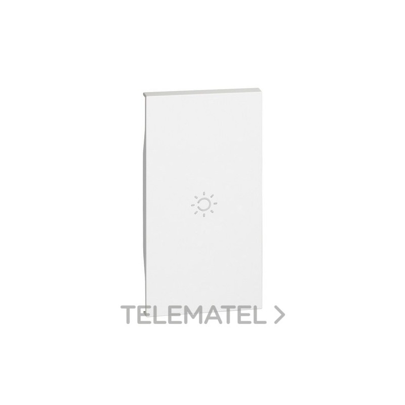 Tecla con símbolo luz LIVING NOW, 2 módulos, iluminable, blanco con referencia KW01M2A de la marca BTICINO.