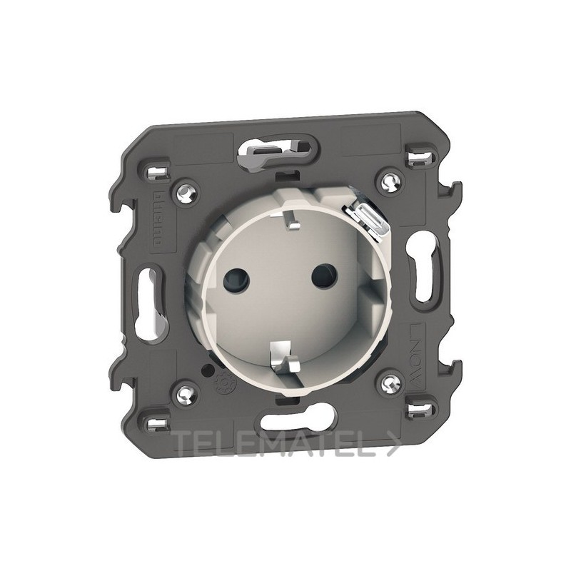 Base enchufe 2P+T 3A 5V LIVING NOW 2 módulos con cargador USB integrado, sand con referencia KM4141USB de la marca BTICINO.