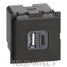Base cargador USB tipoA y C 5VCC 3000mA 250VCA LIVING NOW 2 módulos para cargar un dispositivo electrónico con referencia K428