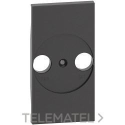 Placa frontal TV/R-SAT LIVING NOW 2 agujeros adaptable para otras bases TV, dark con referencia KG4212 de la marca BTICINO.