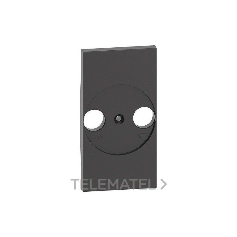 Placa frontal TV/R-SAT LIVING NOW 2 agujeros adaptable para otras bases TV, dark con referencia KG4212 de la marca BTICINO.