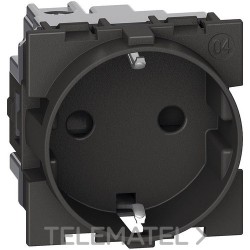 Base enchufe 2P+T 16A 230Vca LIVING NOW 2 módulos contactos laterales, dark con referencia KG4141 de la marca BTICINO.