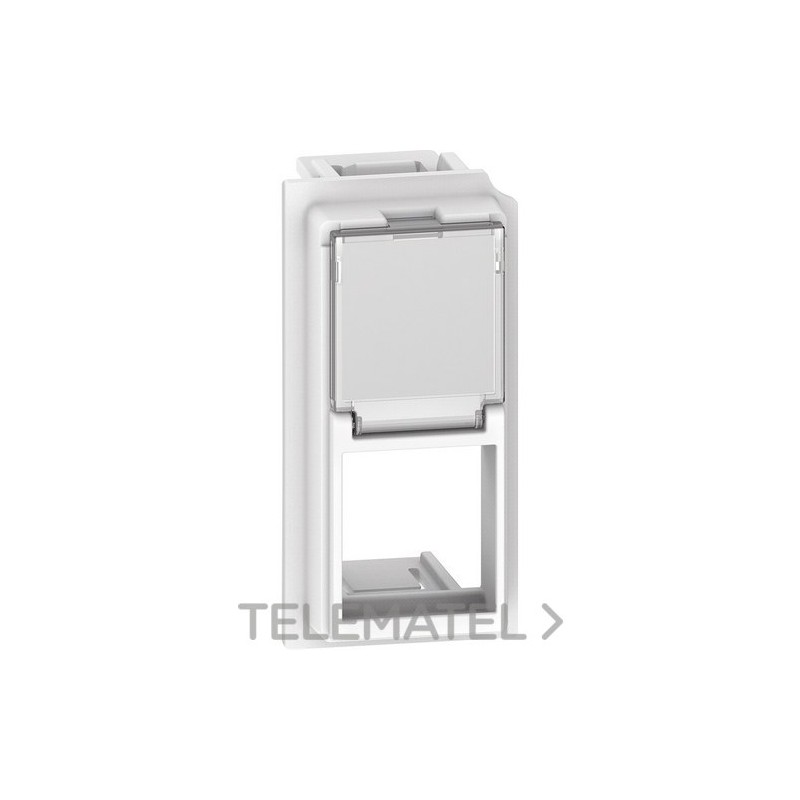 Adaptador LIVING NOW 1 módulo para conectores Keystone RJ45 blanco con referencia KW07K de la marca BTICINO.