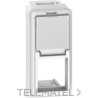 Adaptador LIVING NOW 1 módulo para conectores Keystone RJ45 blanco con referencia KW07K de la marca BTICINO.