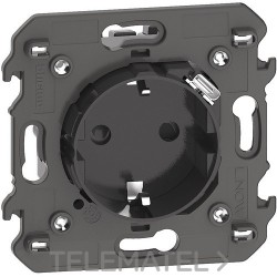 Base enchufe 2P+T 3A 5V LIVING NOW 2 módulos con cargador USB integrado, dark con referencia KG4141USB de la marca BTICINO.