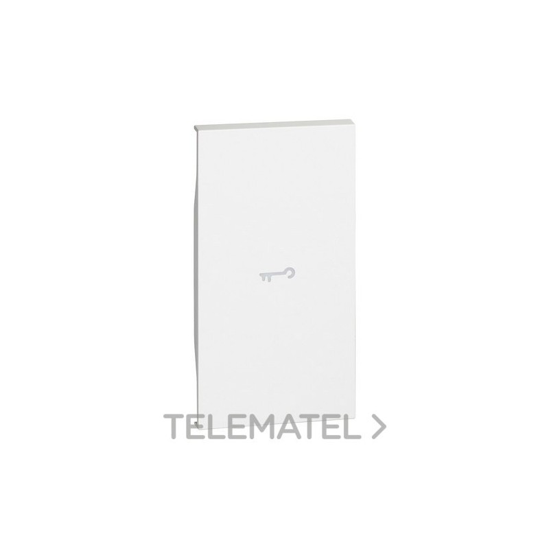 Tecla con símbolo llave LIVING NOW, 2 módulos, iluminable, blanco con referencia KW01M2F de la marca BTICINO.