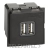 Base cargador USB tipoA 5VCC 3000mA 250VCA LIVING NOW 2 módulos para cargar un dispositivo electrónico con referencia K4285C2 