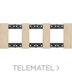 Placa para mecanismo LIVING NOW 2x3 módulos en zamak, color oro con referencia KA4802M3ZW de la marca BTICINO.