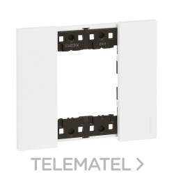 Placa para mecanismo LIVING NOW 2 módulos en tecnopolímero, color blanco con referencia KA4802KW de la marca BTICINO.