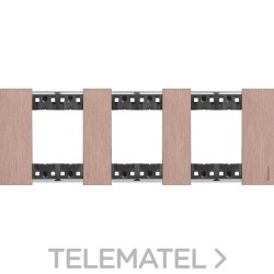 Placa para mecanismo LIVING NOW 2x3 módulos en zamak, color cobre con referencia KA4802M3ZM de la marca BTICINO.