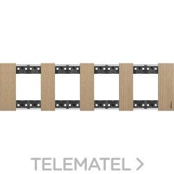 Placa para mecanismo LIVING NOW 2x4 módulos en madera, color roble con referencia KA4802M4LM de la marca BTICINO.