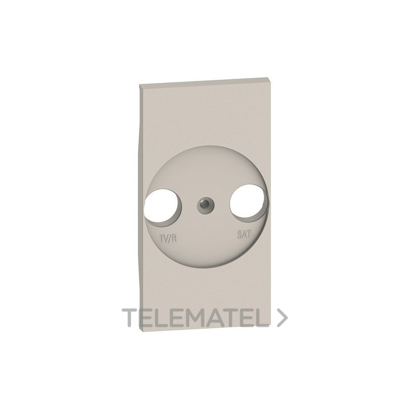 Placa frontal TV/R-SAT LIVING NOW 2 agujeros adaptable para otras bases TV, sand con referencia KM4212 de la marca BTICINO.