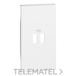 Placa frontal LIVING NOW 2 módulos para bases cargador USB ref.4285/6/7C2, blanco con referencia KW12C de la marca BTICINO.