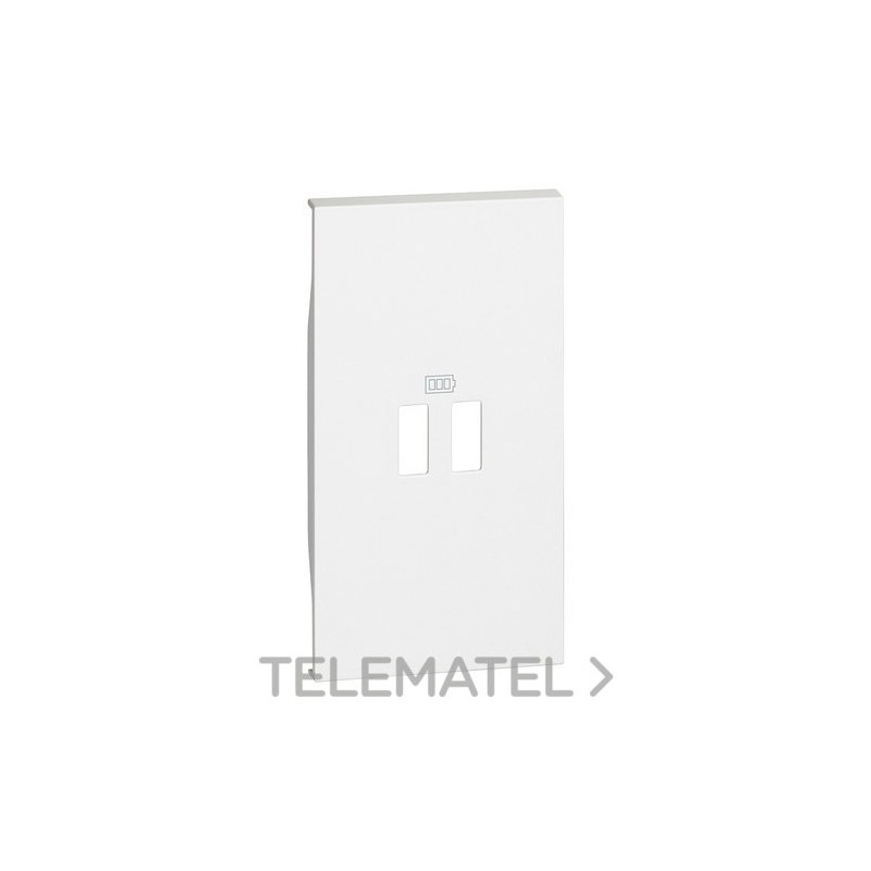 Placa frontal LIVING NOW 2 módulos para bases cargador USB ref.4285/6/7C2, blanco con referencia KW12C de la marca BTICINO.