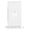 Placa frontal LIVING NOW 2 módulos para bases cargador USB ref.4285/6/7C2, blanco con referencia KW12C de la marca BTICINO.