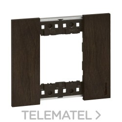 Placa para mecanismo LIVING NOW 2 módulos en madera, color nogal con referencia KA4802LG de la marca BTICINO.