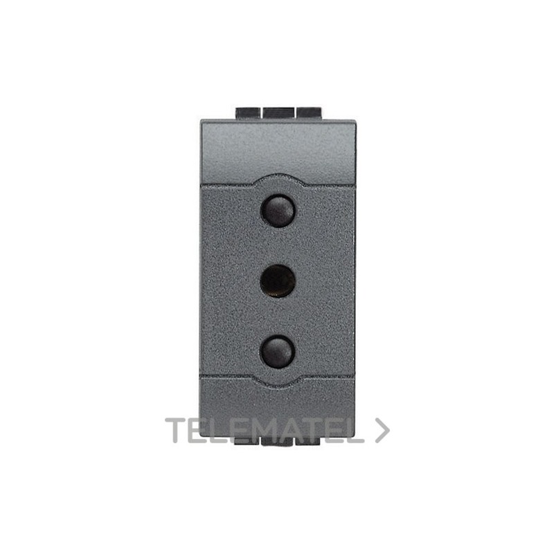 Base italiana 2P+T 10A 1 módulo Livinglight antracita con referencia L4113 de la marca BTICINO.