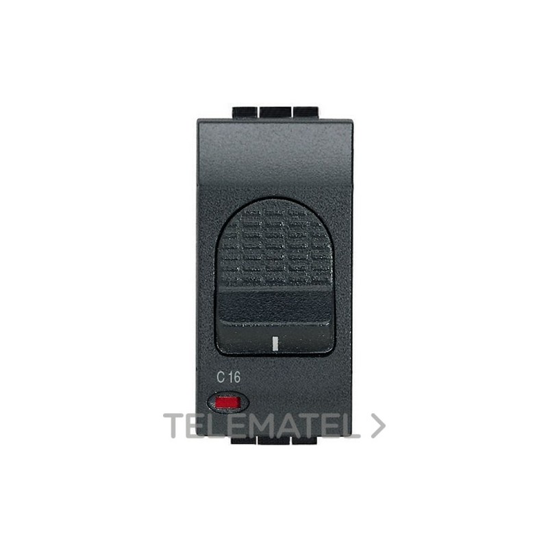 Interruptor magnetotérmico 1P+N 16A 3kA Livinglight 1 módulo antracita con referencia L4301/16 de la marca BTICINO.