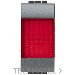 Portalámpara con difusor rojo Livinglight 1 módulo antracita con referencia L4371R de la marca BTICINO.
