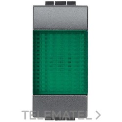 Portalámpara con difusor verde Livinglight 1 módulo antracita con referencia L4371V de la marca BTICINO.