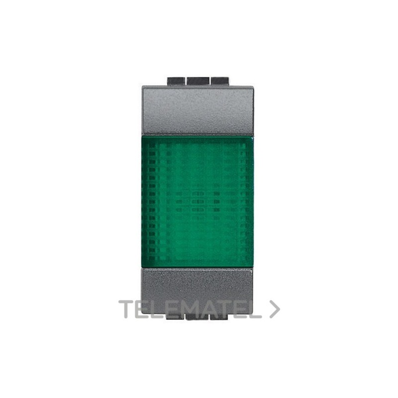 Portalámpara con difusor verde Livinglight 1 módulo antracita con referencia L4371V de la marca BTICINO.