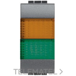 Portalámpara con difusor naranja / verde Livinglight 1 módulo antracita con referencia L4372AV de la marca BTICINO.