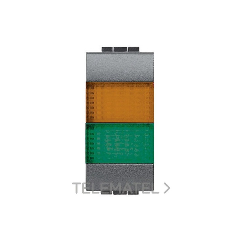 Portalámpara con difusor naranja / verde Livinglight 1 módulo antracita con referencia L4372AV de la marca BTICINO.