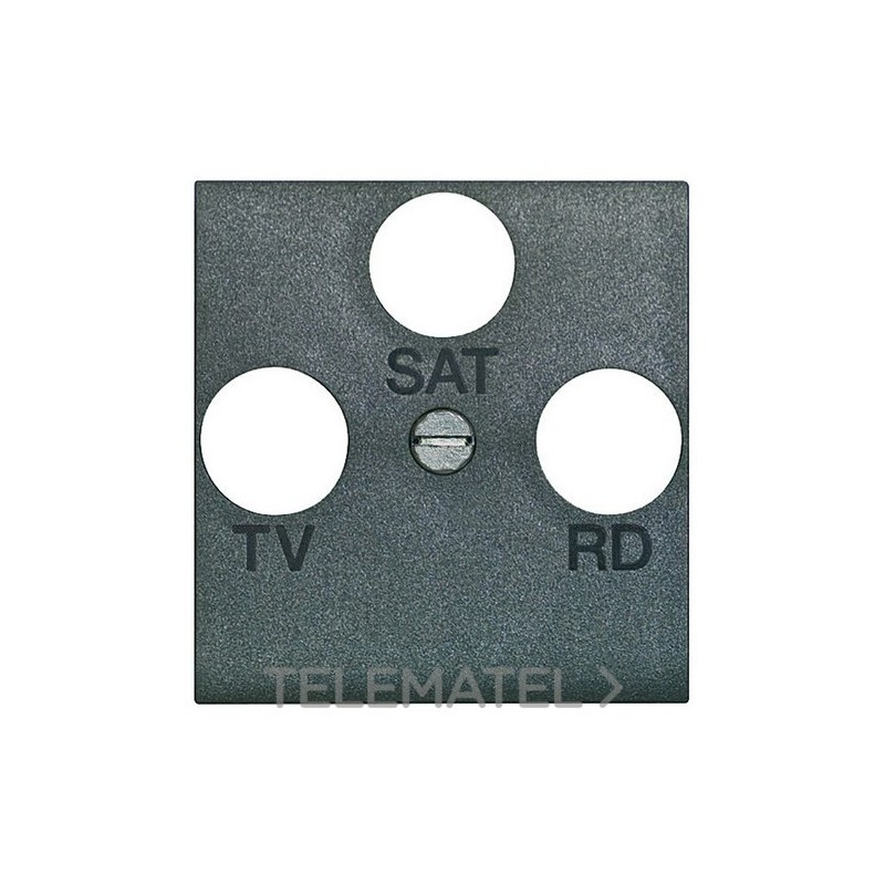 Carátula TV/R-SAT con 2 módulos Livinglight antracita con referencia L4207 de la marca BTICINO.
