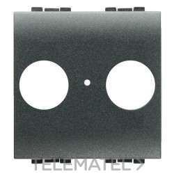 Frontal TV/R-SAT con 2 módulos Livinglight antracita con referencia L4212 de la marca BTICINO.