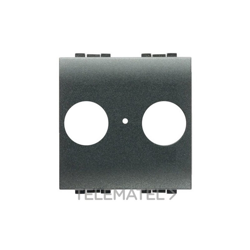 Frontal TV/R-SAT con 2 módulos Livinglight antracita con referencia L4212 de la marca BTICINO.